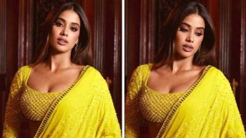 Janhvi Kapoor exudes radiance in Manish Malhotra custom yellow saree with embellished full-sleeved blouse for haldi ceremony of Anant Ambani – Radhika Merchant
