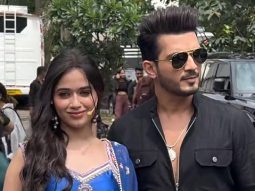 Jannat Zubair and Arjun Bijlani pose together for paps as they get clicked