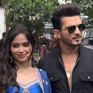 Jannat Zubair and Arjun Bijlani pose together for paps as they get clicked