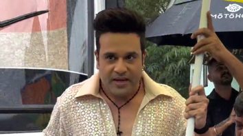 Krushna Abhishek gets clicked with a huge umbrella at Laughter Chefs set