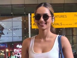 Manushi Chhillar flashes a cute dimpled smile for paps at the airport