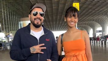 Mika Singh greets paps at the airport in his comfy casual look