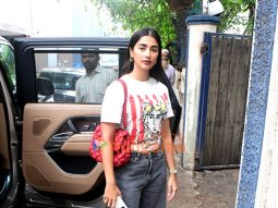 Photos: Pooja Hegde spotted outside a dubbing studio in Bandra