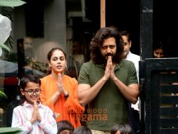 Photos: Riteish Deshmukh and Genelia Deshmukh snapped with their family outside a restaurant in Bandra