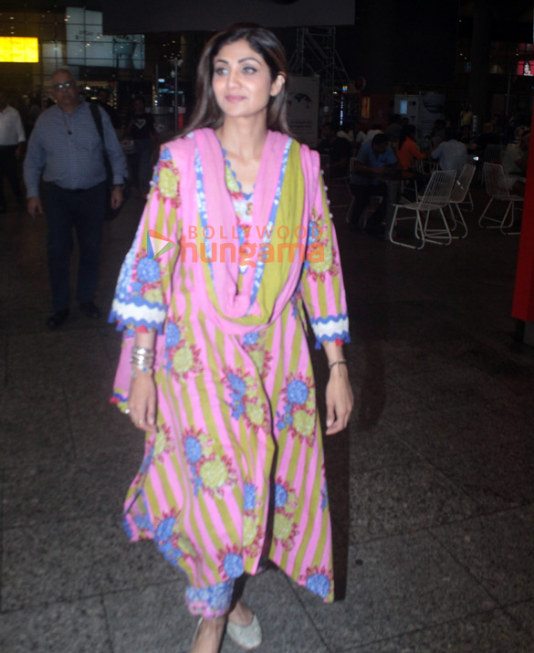 Shilpa Shetty and Karan Johar snapped at the airport