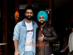 Photos: Vicky Kaushal and Ammy Virk snapped promoting their film Bad Newz at Gigi restaurant in Bandra