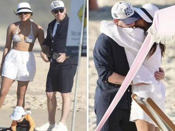 Priyanka Chopra Jonas kisses Nick Jonas as they enjoy beach time with daughter Malti; see pics Priyanka Chopra Jonas kisses Nick Jonas as they enjoy beach time with daughter Malti; see pics