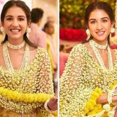 Radhika Merchant's Haldi Ceremony Jasmine dupatta edged with marigolds took 24 hours to create; stuns in Anamika Khanna lehenga