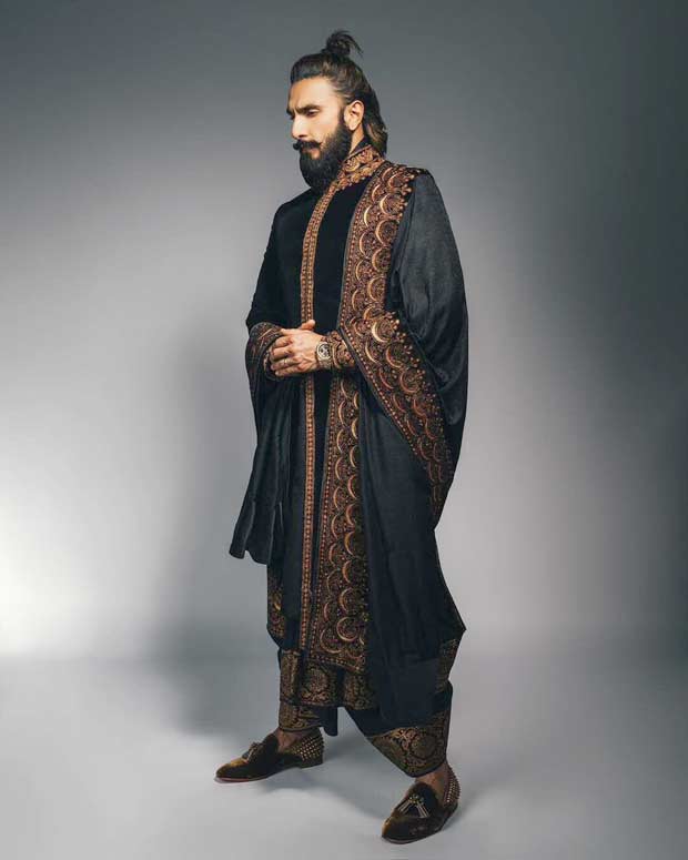 Ranveer Singh goes regal in Tarun Tahiliani custom black velvet bandhgala, voluminous dhoti and drape; his Rs. 2 crore Audemars Piguet watch steals the show 