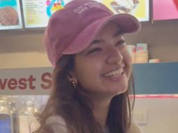 Anushka Sen relishes on ice-cream at the airport with paps