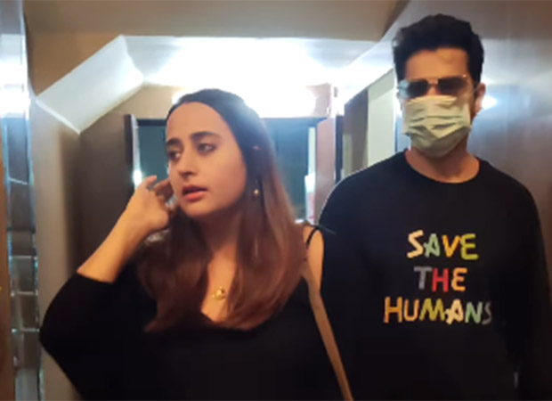 Varun Dhawan and Natasha Dalal twin in black for movie screening