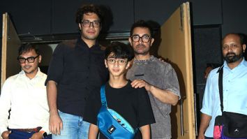 Aamir Khan snapped with sons Junaid Khan and Azad Khan at an event, watch