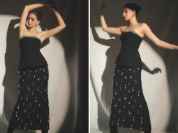 Ananya Panday perfects the casual and stylish combo with her black corset top and pearl embellished skirt
