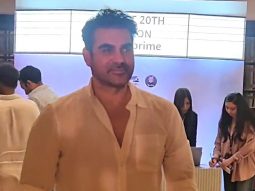 Arbaaz Khan poses for paps in his white shirt at Angry Young Men trailer launch