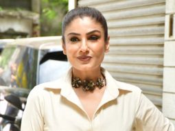 Classy and elegant! Raveena Tandon strikes a pose for paps