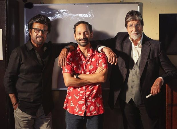 Fahadh Faasil sandwiched between Rajinikanth and Amitabh Bachchan on Vettaiyan set, photo goes viral Fahadh Faasil sandwiched between Rajinikanth and Amitabh Bachchan on Vettaiyan set, photo goes viral