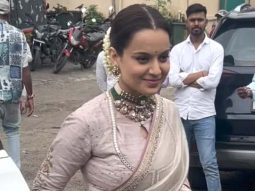 Kangana Ranaut looks beautiful in a saree and gajra for Emergency promotions