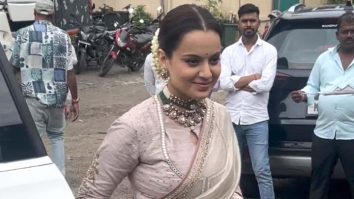 Kangana Ranaut looks beautiful in a saree and gajra for Emergency promotions