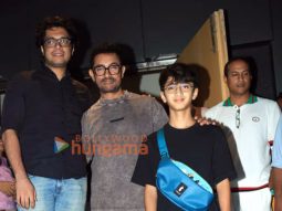 Photos: Aamir Khan snapped with sons Junaid and Azad in Bandra
