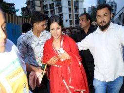 Photos: Shehnaaz Gill and Dhvani Bhanushali along with her father Vinod Bhanushali attend the Dahi Handi celebrations in Ghatkopar