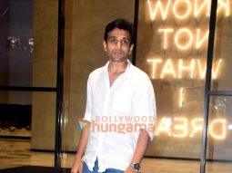 Photos: Pratik Gandhi, Saiyami Kher, Divyendu Sharma snapped at Excel Entertainment office for the screening of their film Agni