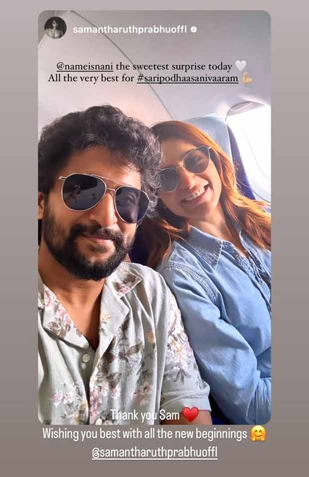 Samantha Ruth Prabhu extends her best wishes to Nani ahead of Surya’s Saturday release