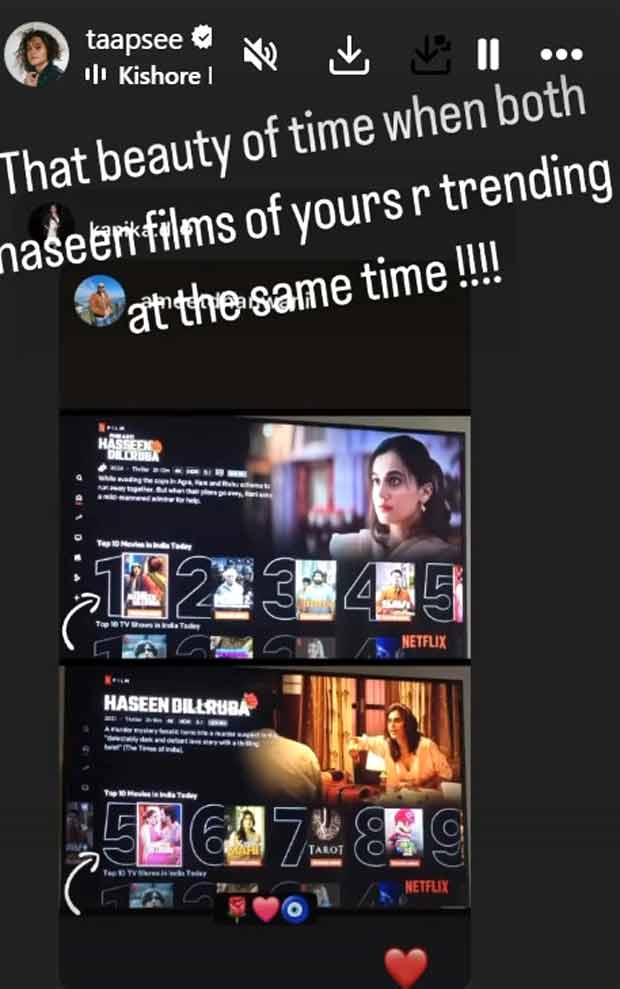 Taapsee Pannu REACTS to Hasseen Dillruba franchise trending on Netflix: "Beauty of time when...."