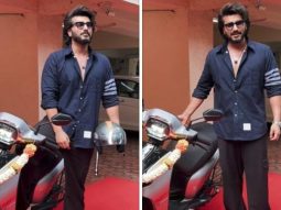 Arjun Kapoor jokes that he wants to hide from the paparazzi as he introduces them to his new Scooter worth Rs. 1.09 Lakhs