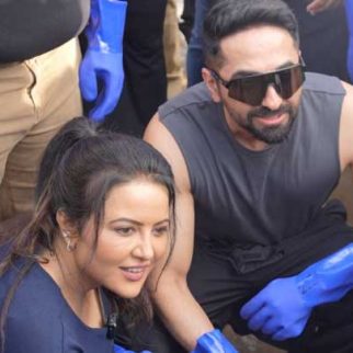 Ayushmann Khurrana and Amruta Fadnavis at “Sea Shore Shine” Beach Clean-Up in Mumbai