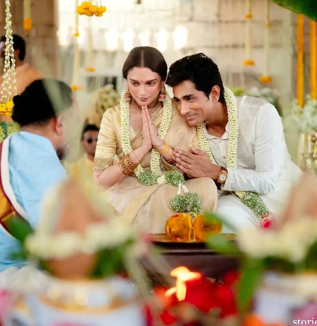 ¡ÚLTIMA HORA! Aditi Rao Hydari y Siddharth se casan en una ceremonia tradicional íntima y comparten las primeras fotos: “Por el amor eterno, la luz y la magia”: Bollywood News