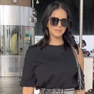 Denim skirt and boots! Sunny Leone's rocking airport look