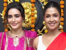 Karishma Tanna poses with Harleen Sethi at Ekta Kapoor’s residence