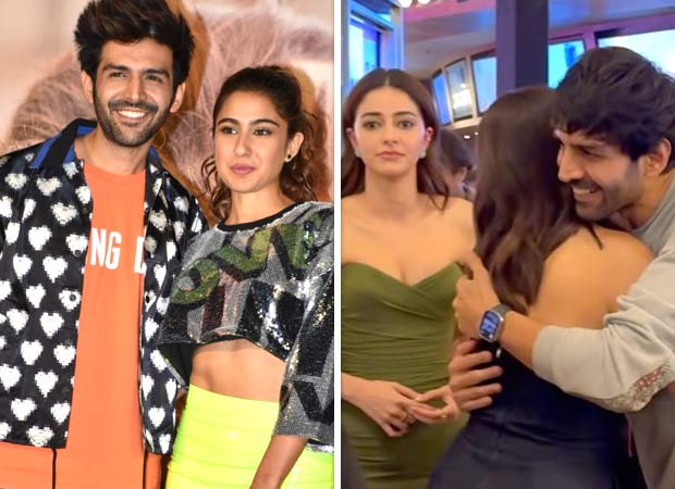 Kartik Aaryan and Sara Ali Khan hug it out at Call Me Bae screening but fans are more concerned about the reaction of Ananya Panday : Bollywood News