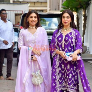 Photos: Bhumi and Samiksha Pednekar visit Shilpa Shetty's house for Ganapati darshan