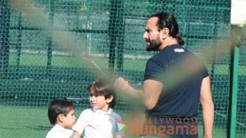 Photos: Saif Ali Khan, Taimur Ali Khan and Jehangir Ali Khan snapped at a cricket ground in Bandra