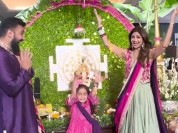 Shilpa Shetty welcomes Bappa at her home with husband & daugter