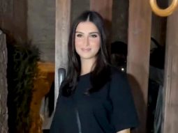 Tara Sutaria poses in all black as she gets clicked post dinner in Bastian