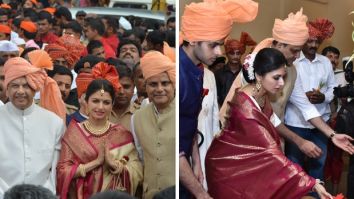 Bhagyashree, Abhimanyu Dassani and family attend Ganesh Visarjan in Sangli, blending glamour with tradition