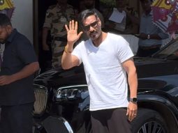Ajay devgn waving for the paps in casual look giving major Singham vibes