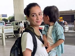Dia Mirza snapped with her son at the airport