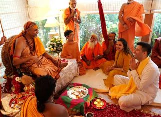 Parineeti Chopra and Raghav Chadha receive blessings from Shankaracharya Ji as he visits their home