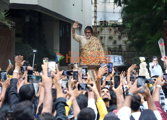 photos amitabh bachchan snapped greeting fans outside his house on his birthday 1