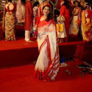 Photos: Kajol, Rani Mukerji, Rupali Ganguly and others snapped during Sindhur Khela at North Bombay Durga Puja