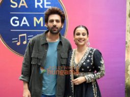 Photos: Kartik Aaryan and Vidya Balan snapped at Sa Re Ga Ma Pa set for Bhool Bhulaiyaa 3 promotion