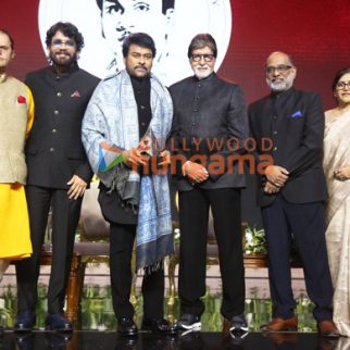 Photos: Megastar Chiranjeevi felicitated by Amitabh Bachchan at ANR Awards in presence of Ram Charan and others