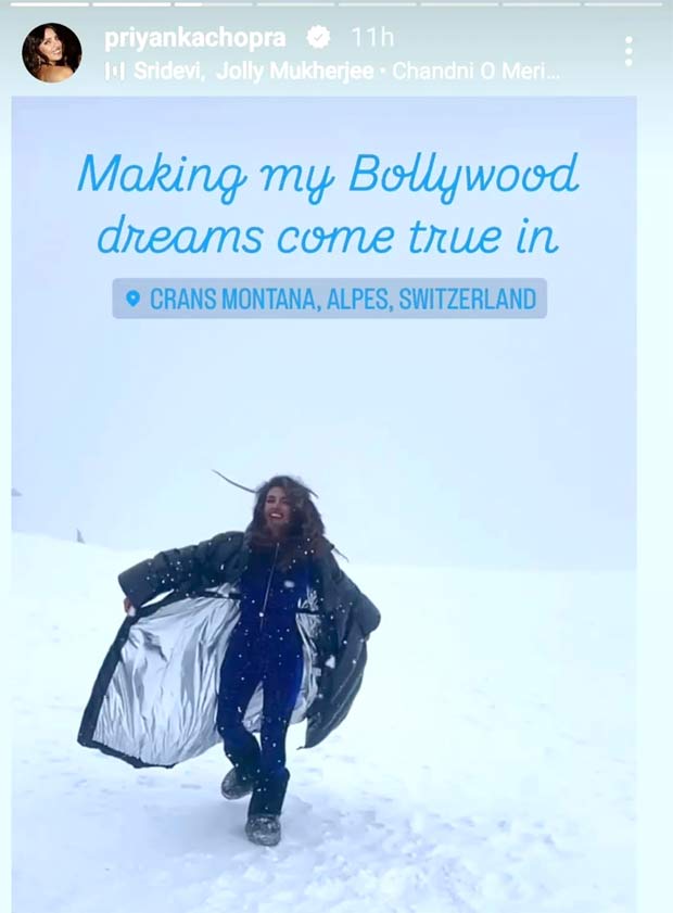 Priyanka Chopra brings her “Bollywood dreams” to life in Switzerland's snowy alps; see pics and videos