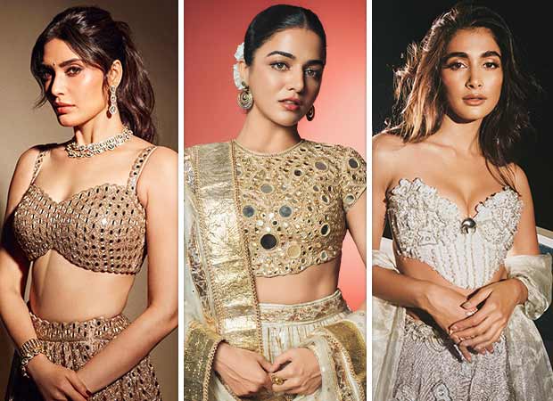 Shimmer is the new trend this Diwali as Karishma Tanna, Rasha Thadani, Pooja Hegde and Wamiqa Gabbi nailed their unique lehenga : Bollywood News