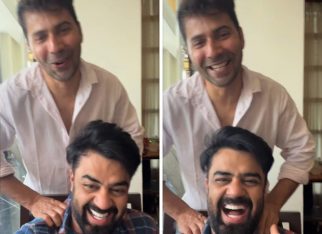 Varun Dhawan gives shoulder massage to Maniesh Paul on the sets of Sunny Sanskari Ki Tulsi Kumari: “Mehenga aadmi hoon main”