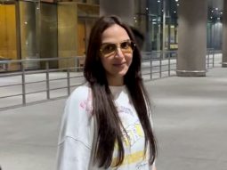 Esha Deol casual airport look as she poses for the media