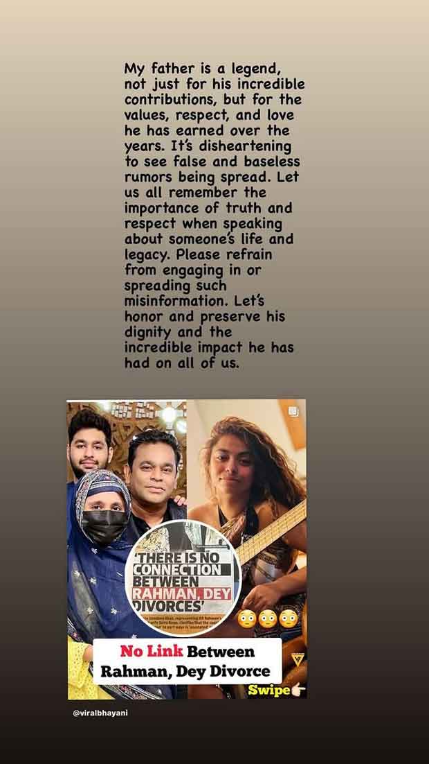 AR Rahman’s bassist Mohini Dey pens note on social media addressing her linkup rumours with his divorce; says, “I know exactly what it’s about” 